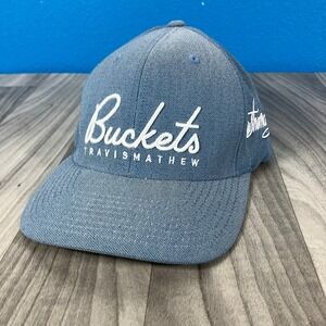 Travis Mathew Buckets Hat Men's Adjustable Denim Blue Flexfit 110 Tech